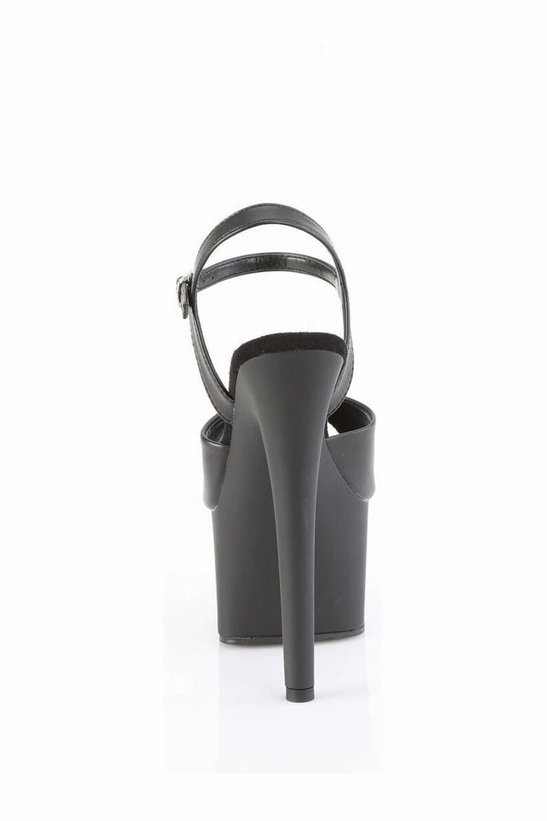 PASSION-709 Black Faux Leather Sandal