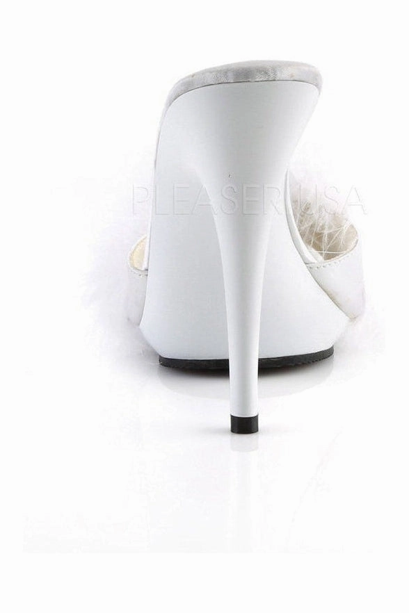POISE-501F Slide | White Genuine Satin