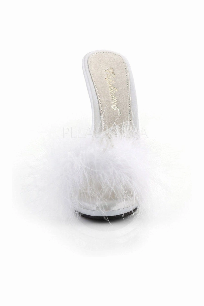 POISE-501F Slide | White Genuine Satin