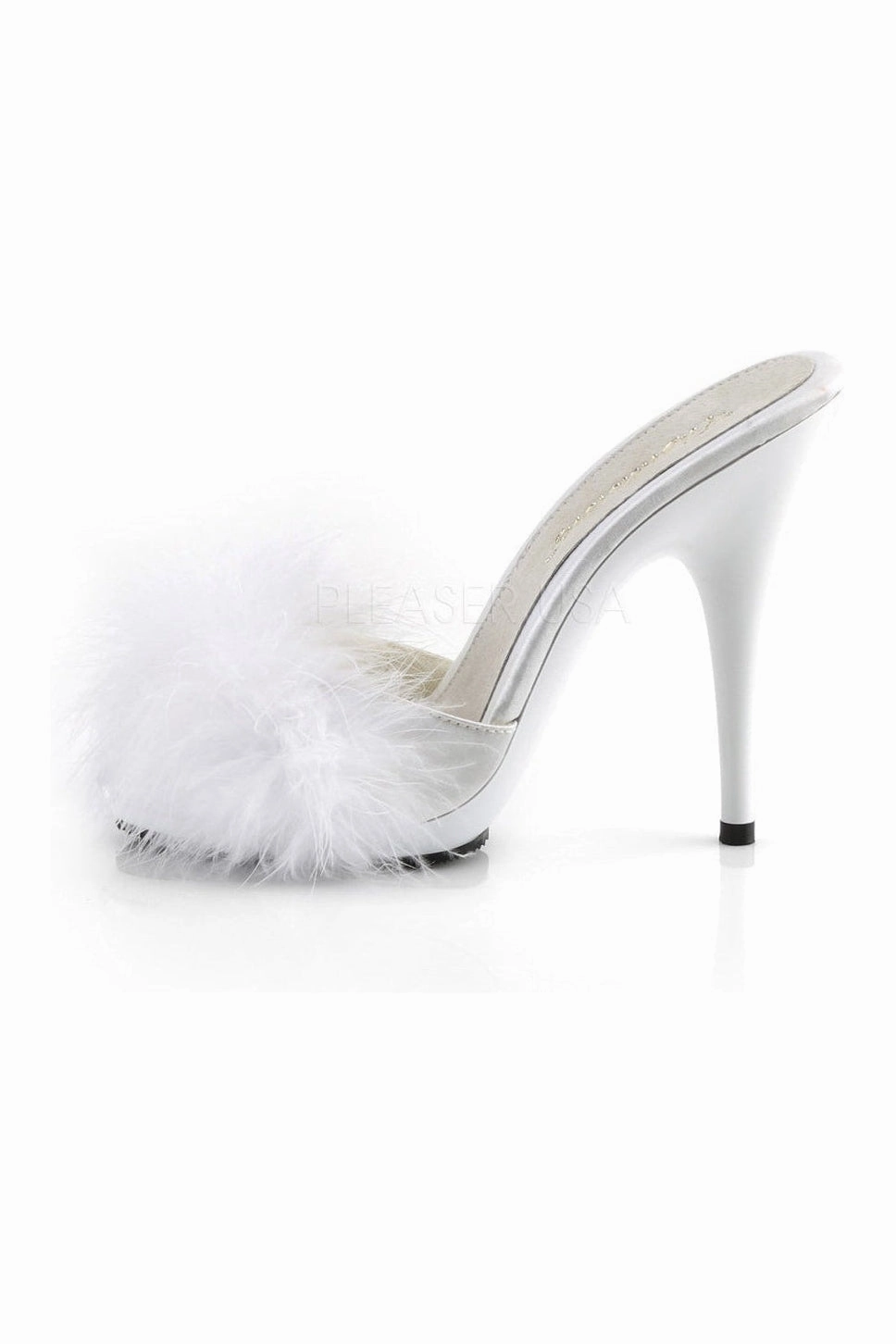 POISE-501F Slide | White Genuine Satin