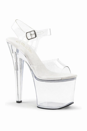 RADIANT-708 Platform Sandals | Clear Vinyl