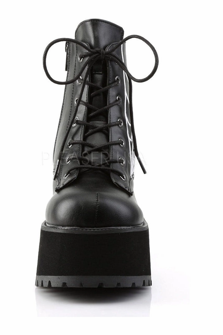 RANGER-105 Demonia Ankle Boot | Black Faux Leather
