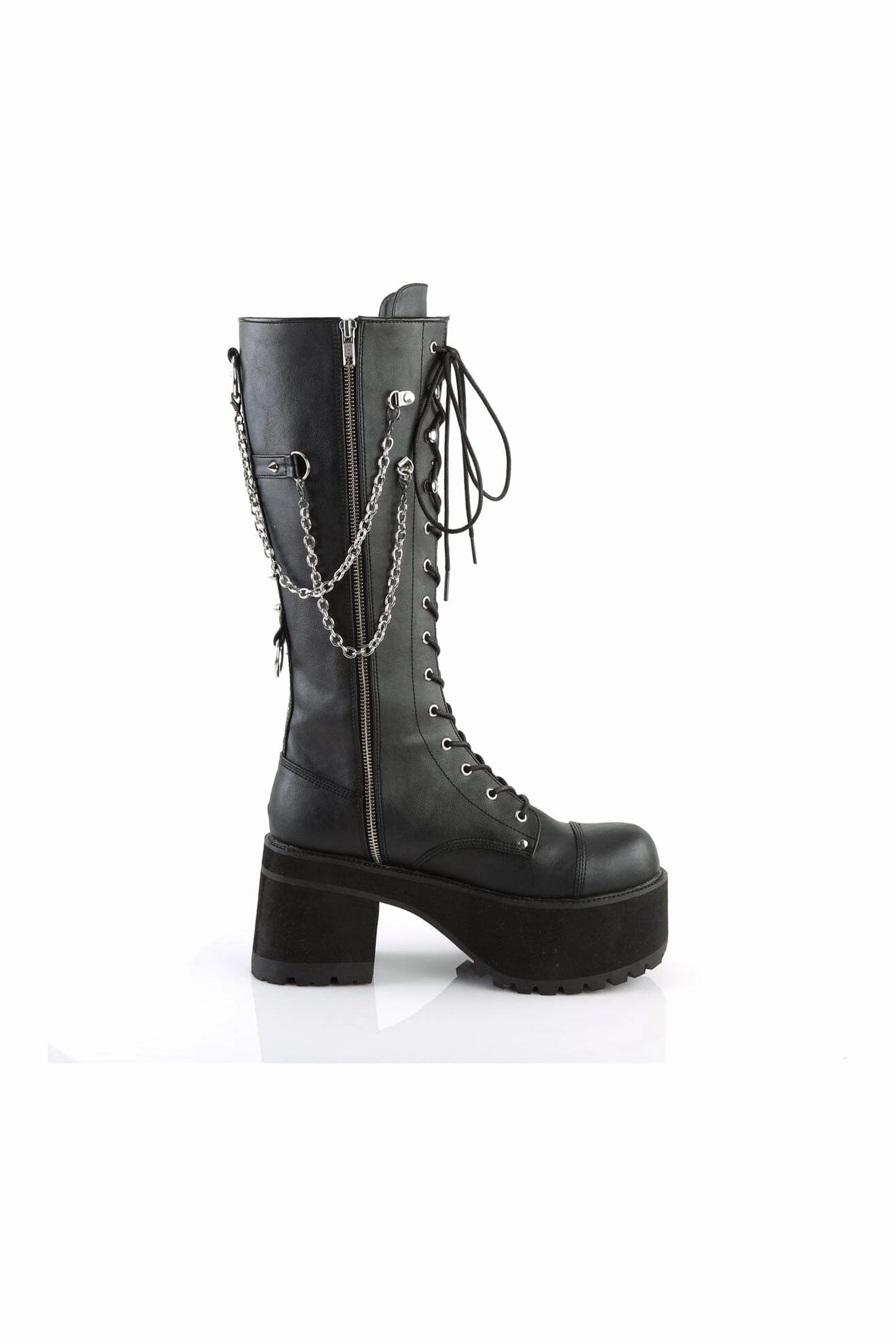 RANGER-303 Black Hologram Patent Knee Boot