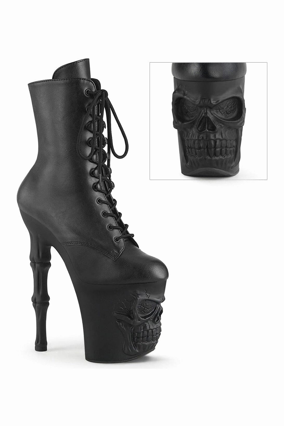 RAPTURE-1020 Black Faux Leather Ankle Boot