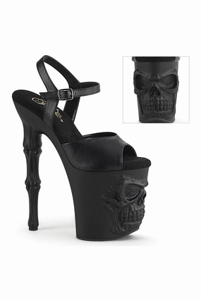 RAPTURE-809 Sandal | Black Faux Leather