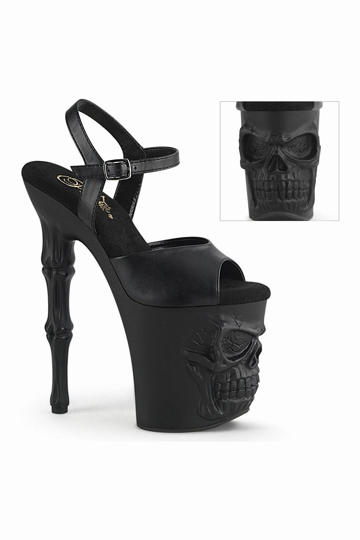 RAPTURE-809 Sandal | Black Faux Leather