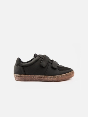 RC Double Velcro Vegan Leather Sneakers | Black