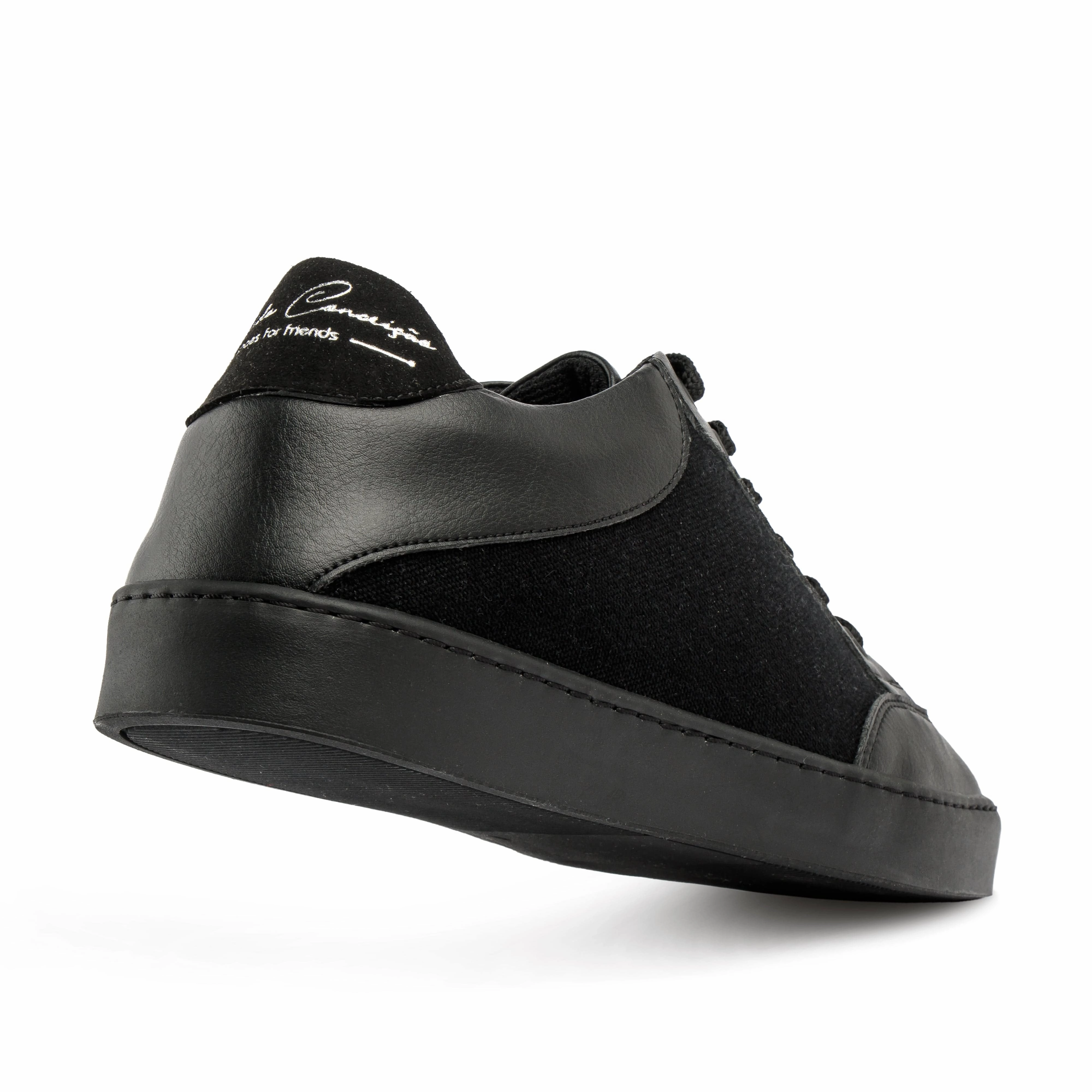 RC Recycled Vegan Leather Trainers | Off Black