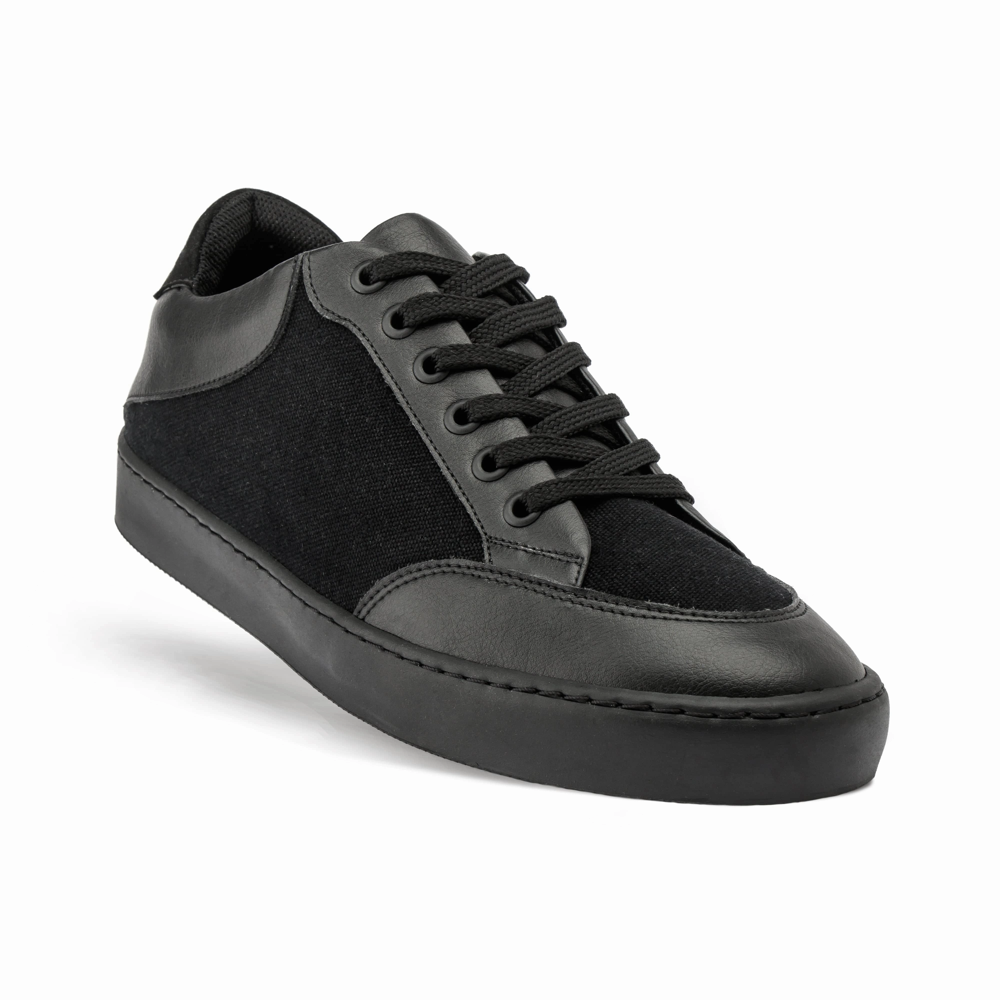 RC Recycled Vegan Leather Trainers | Off Black