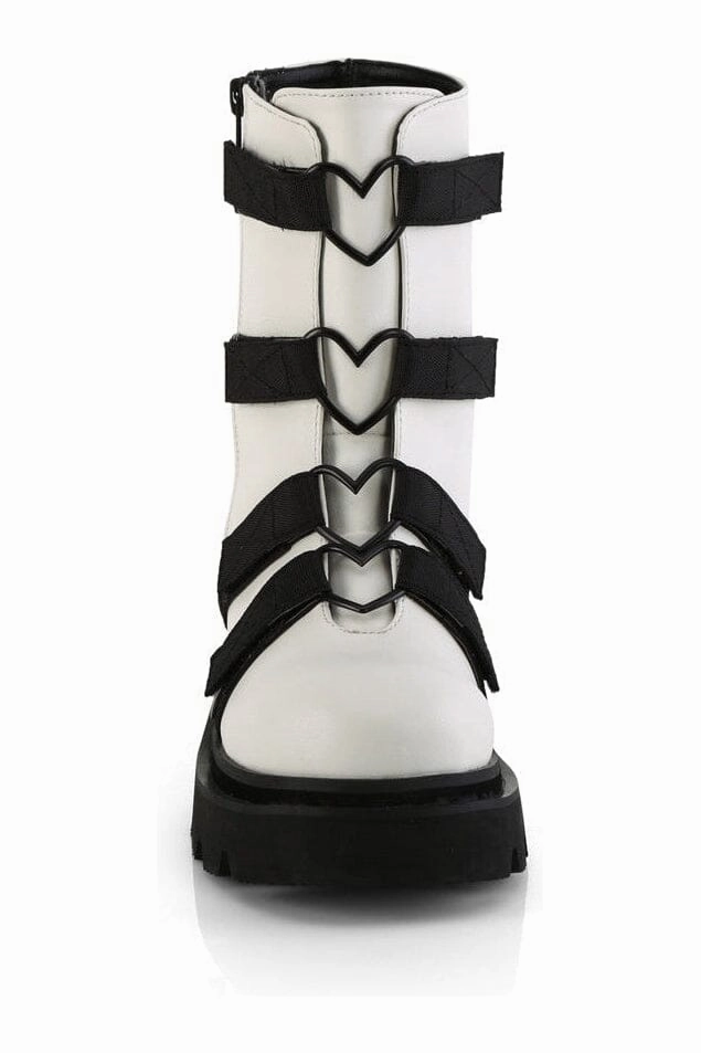 RENEGADE-50 White Vegan Leather Ankle Boot