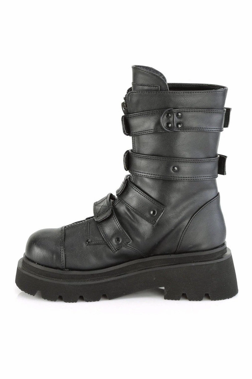 RENEGADE-55 Knee Boot | Black Faux Leather