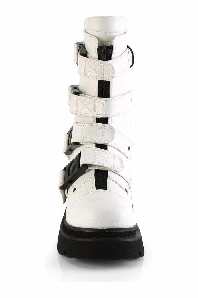 RENEGADE-55 Knee Boot | White Faux Leather
