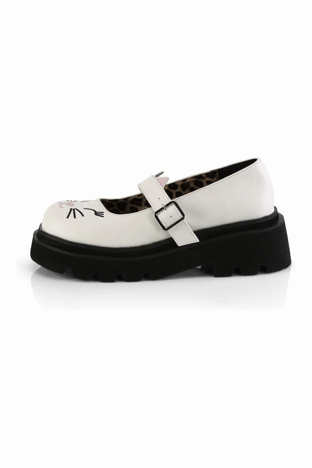 RENEGADE-56 White Vegan Leather Mary Janes
