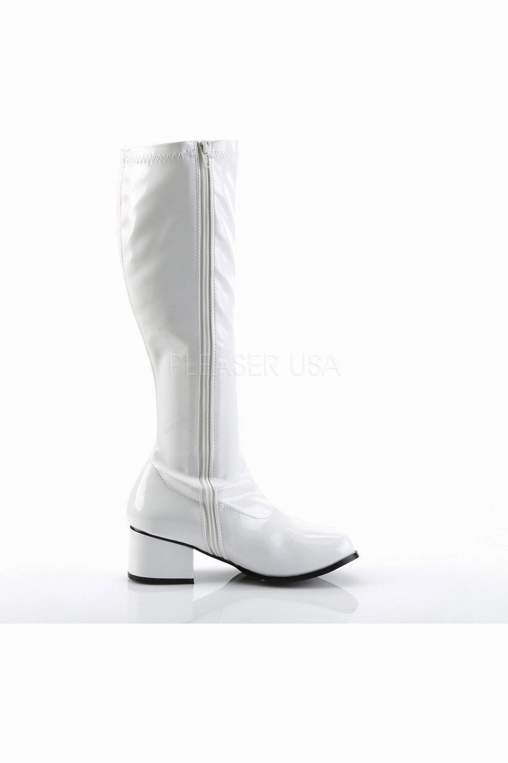 RETRO-300 Go Go Boot | White Patent