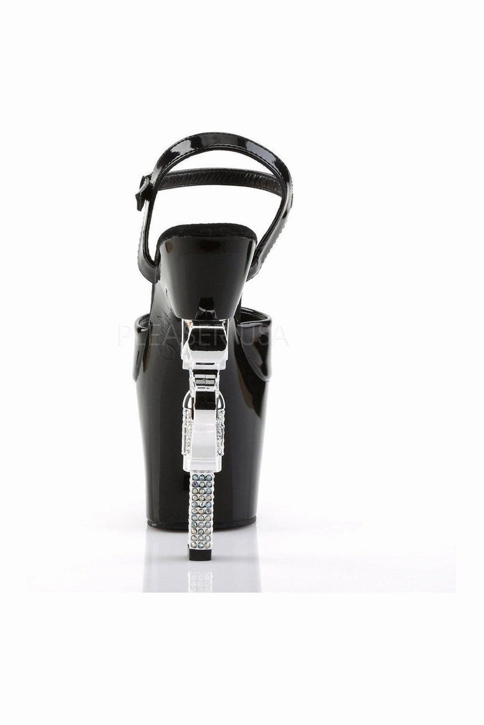 REVOLVER-709 Platform Sandal  | Black Vinyl