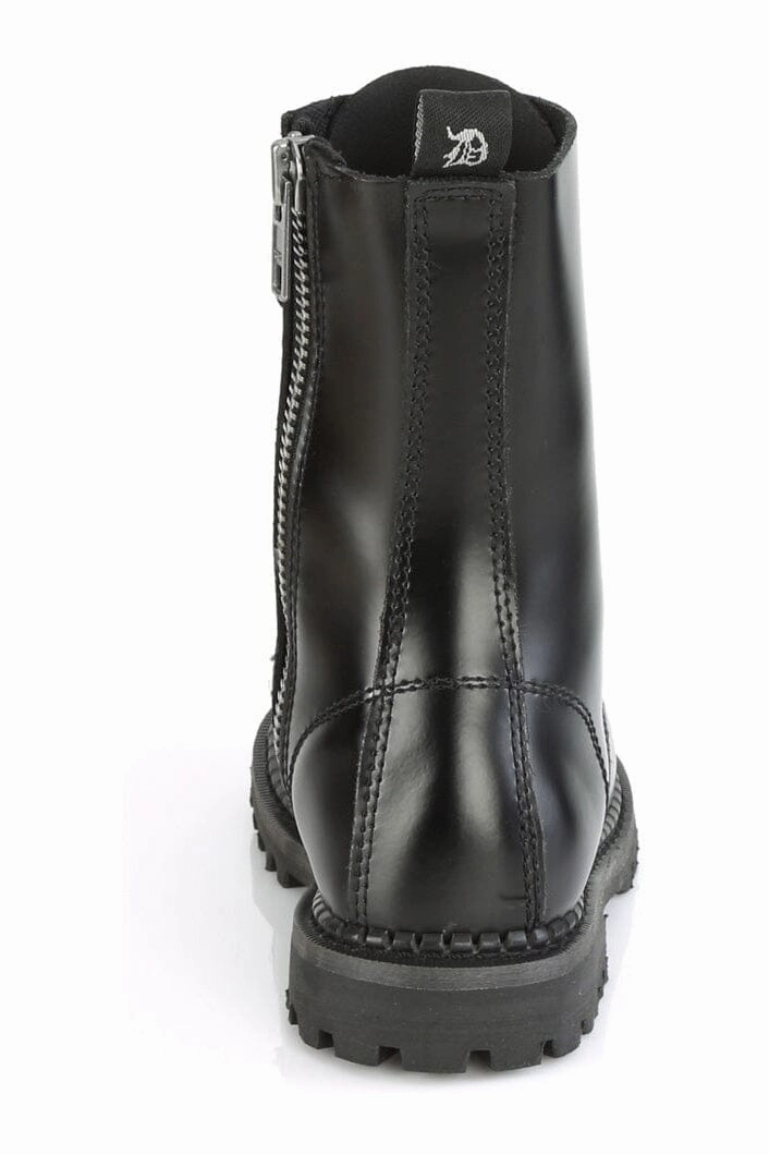 RIOT-10 Black Leather Ankle Boot
