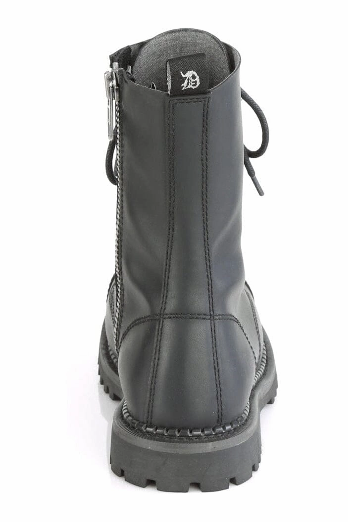 RIOT-10 Black Vegan Leather Ankle Boot