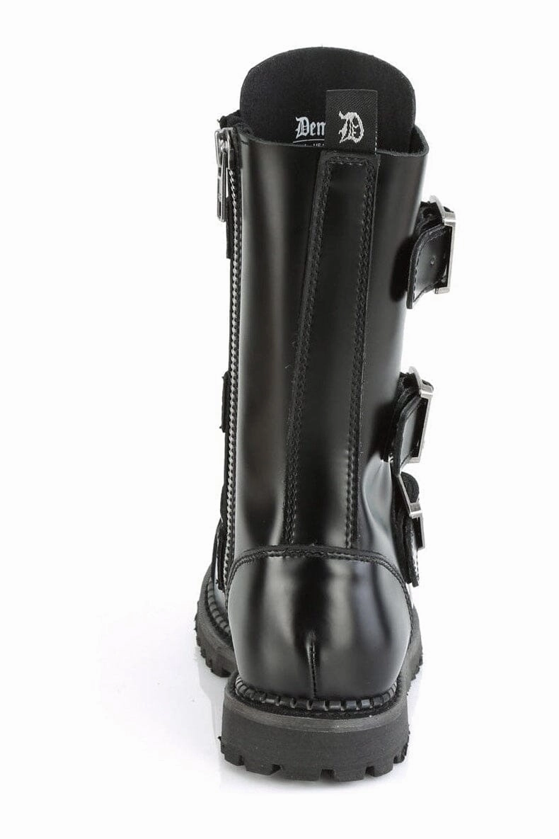 RIOT-12BK Black Leather Ankle Boot
