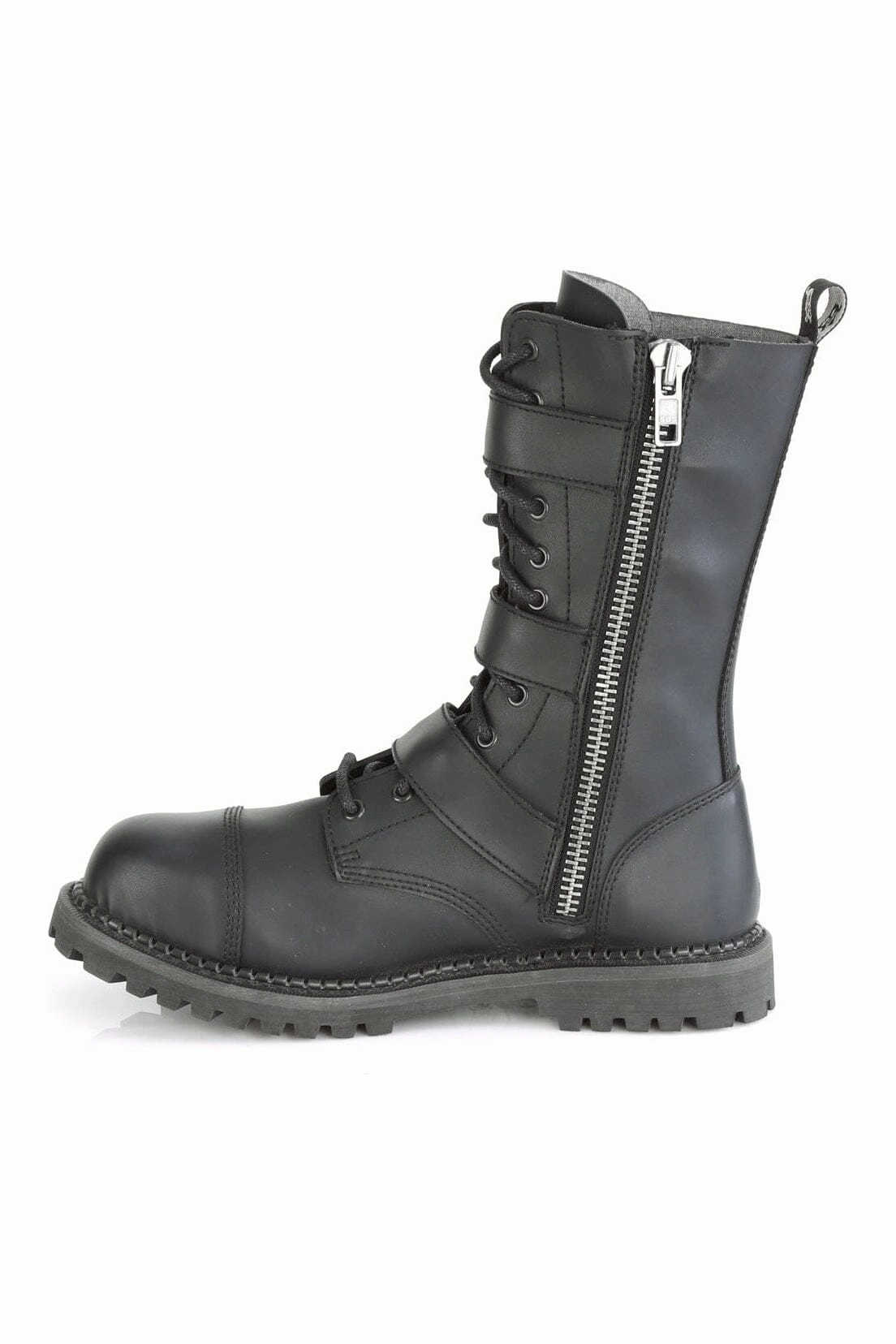 RIOT-12BK Black Vegan Leather Ankle Boot