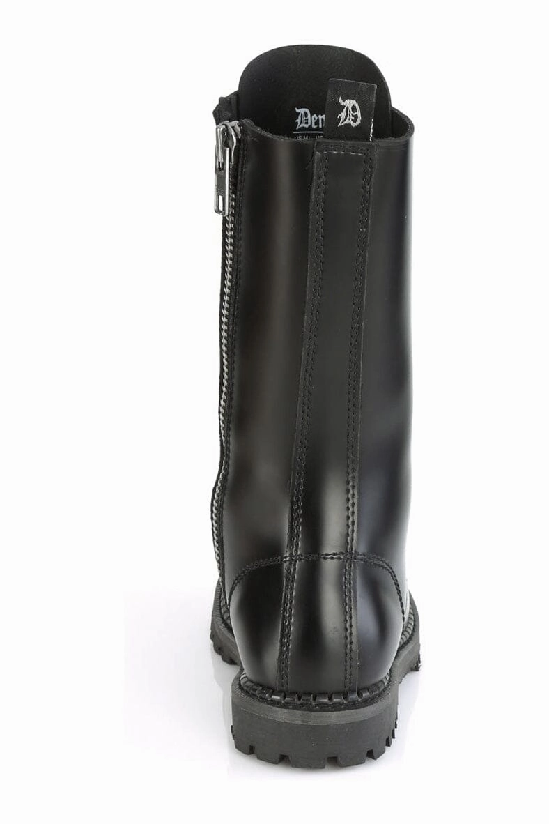 RIOT-14 Black Leather Knee Boot