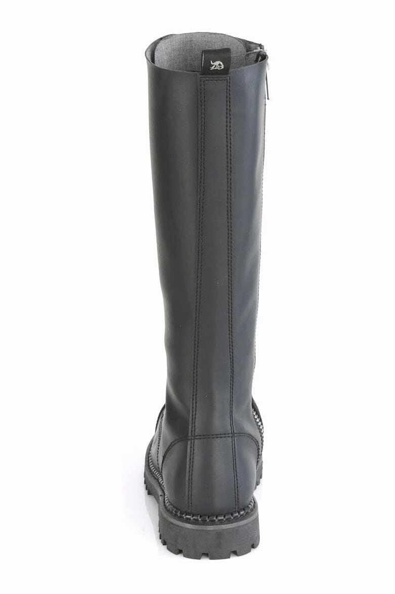 RIOT-20 Black Vegan Leather Knee Boot