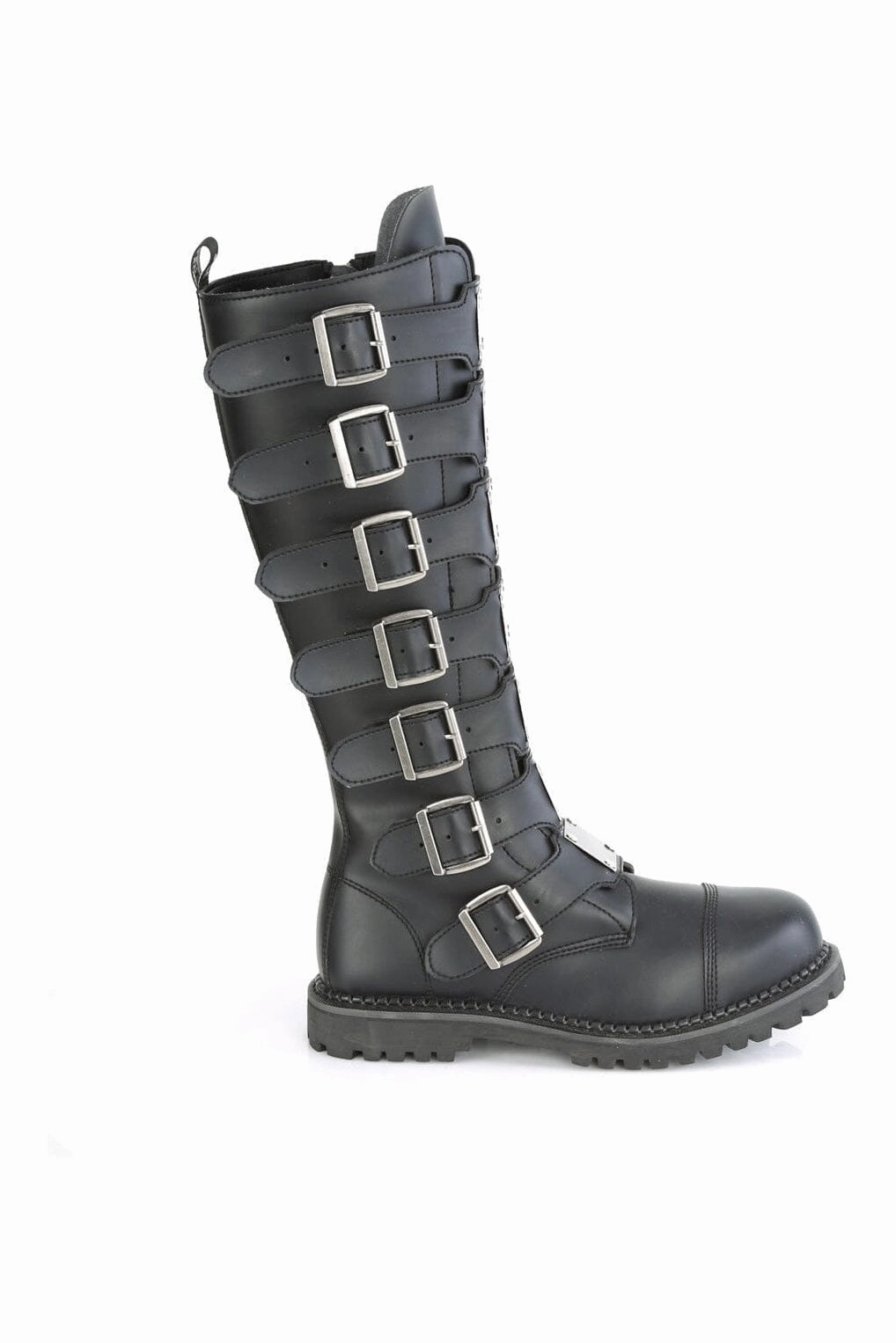 RIOT-21MP Black Vegan Leather Knee Boot