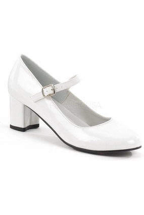 SCHOOLGIRL-50 Mary Jane | White Patent