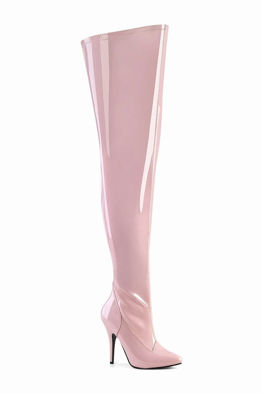 SEDUCE-3000WC Pink Patent Thigh Boot