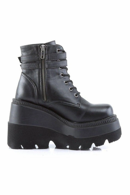 SHAKER-52 Ankle Boot | Black Faux Leather