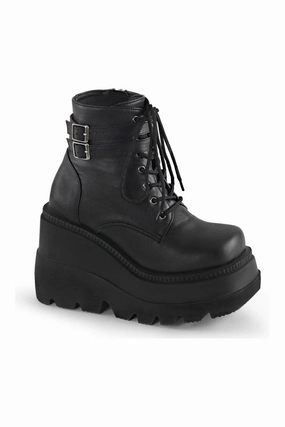 SHAKER-52 Ankle Boot | Black Faux Leather