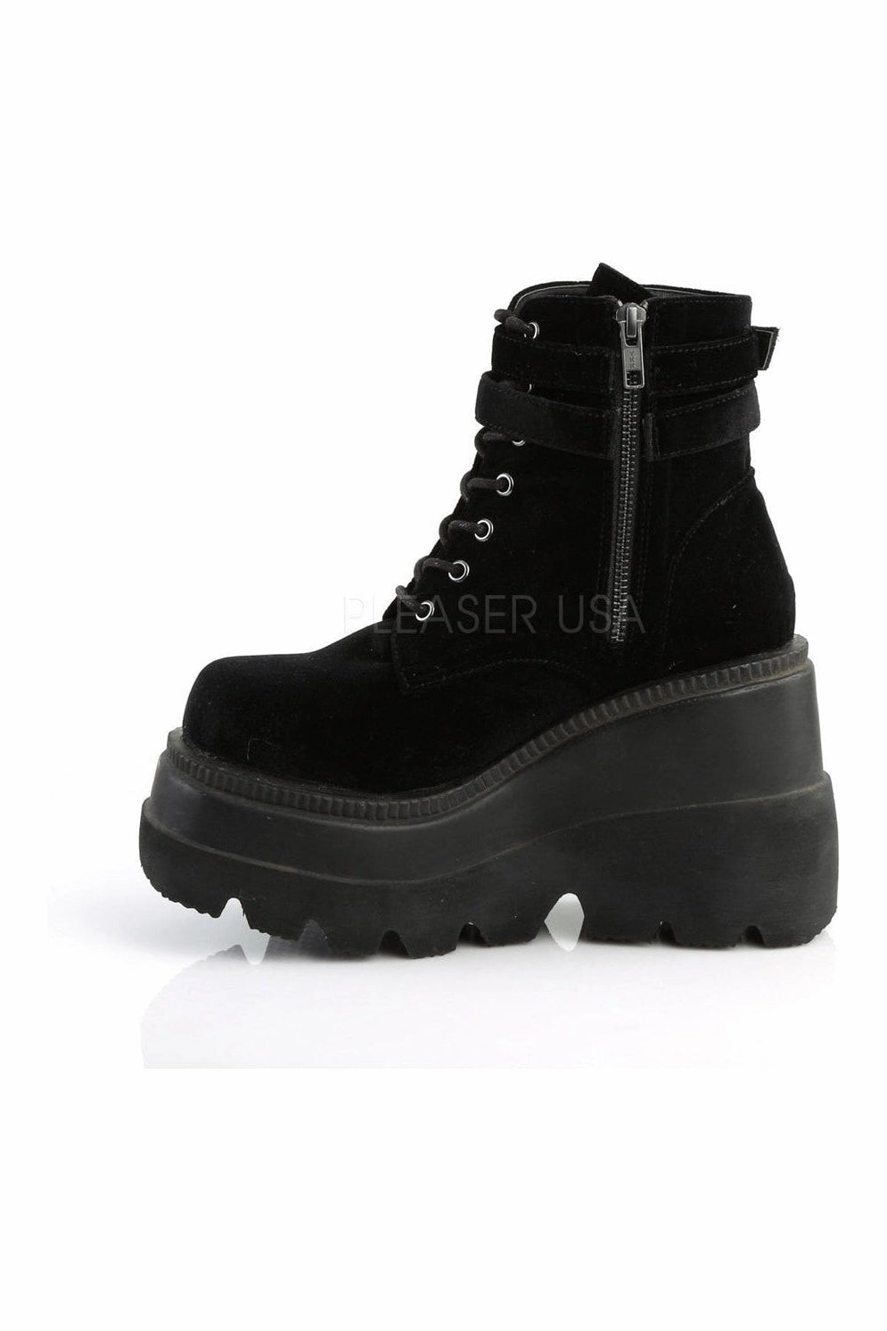 SHAKER-52 Demonia Wedge | Black Velvet