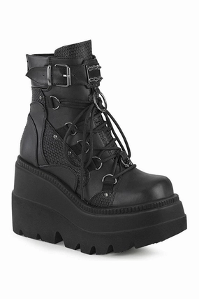 SHAKER-60 Ankle Boot | Black Faux Leather