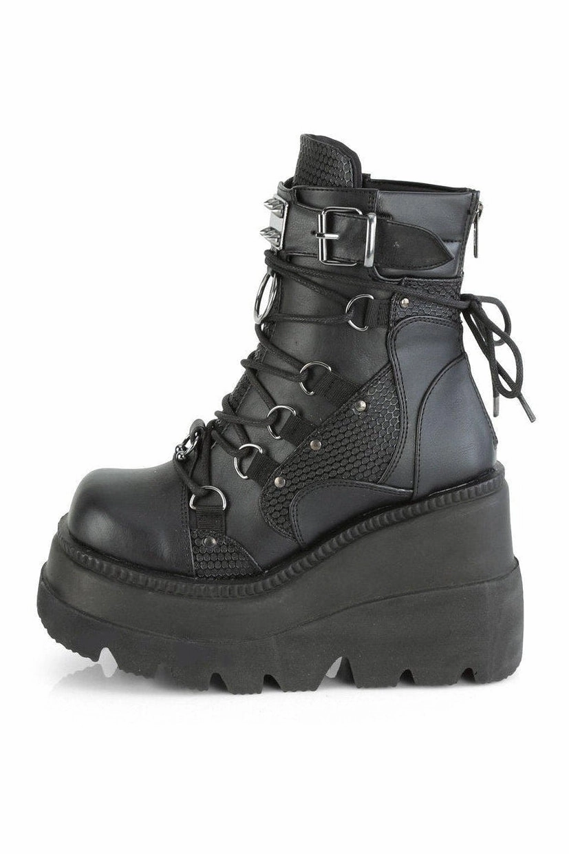 SHAKER-60 Ankle Boot | Black Faux Leather