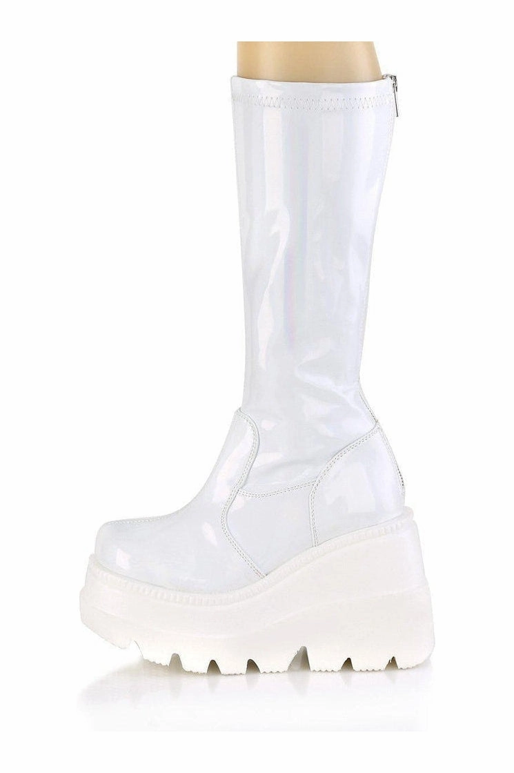 SHAKER-65 Knee Boot | Hologram Faux Leather