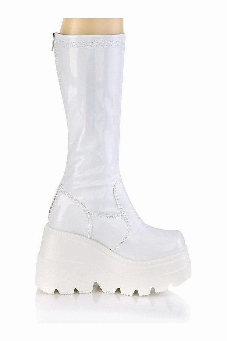 SHAKER-65 Knee Boot | Hologram Faux Leather