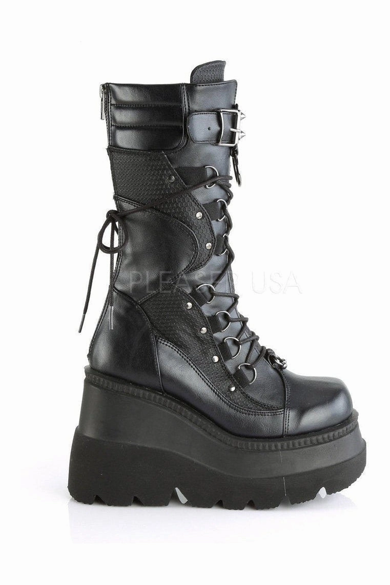 SHAKER-70 Combat Boot | Black Faux Leather