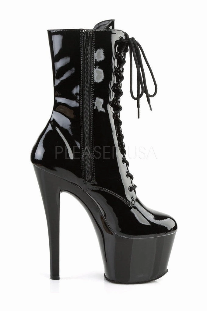 SKY-1020 Platform Boot  | Black Patent
