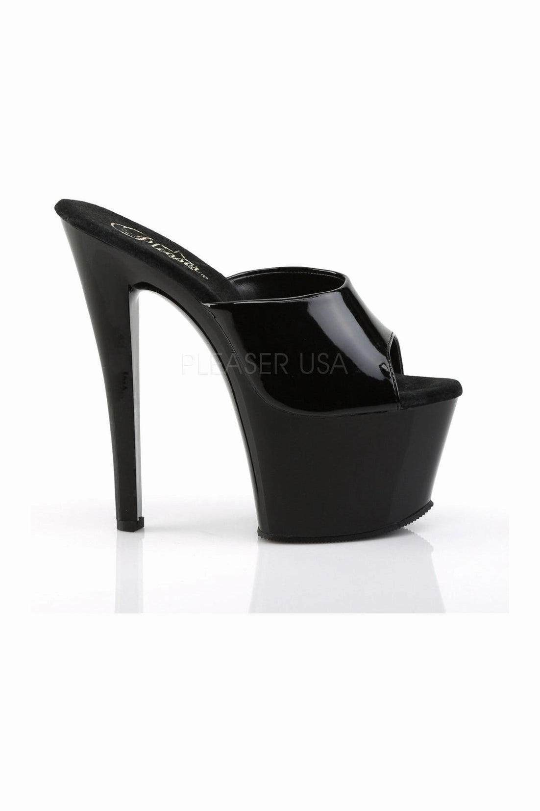 SKY-301 Platform Sandal  | Black Patent