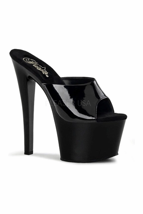 SKY-301 Platform Sandal  | Black Patent