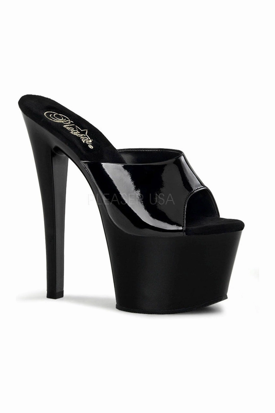 SKY-301 Platform Sandal  | Black Patent