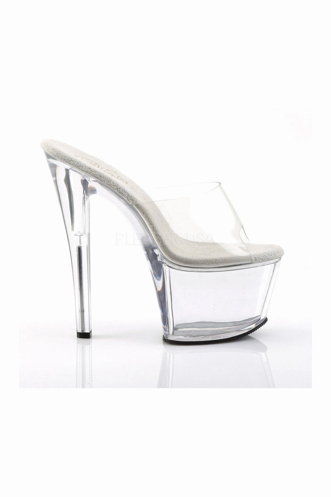 SKY-301 Platform Sandal  | Clear Vinyl