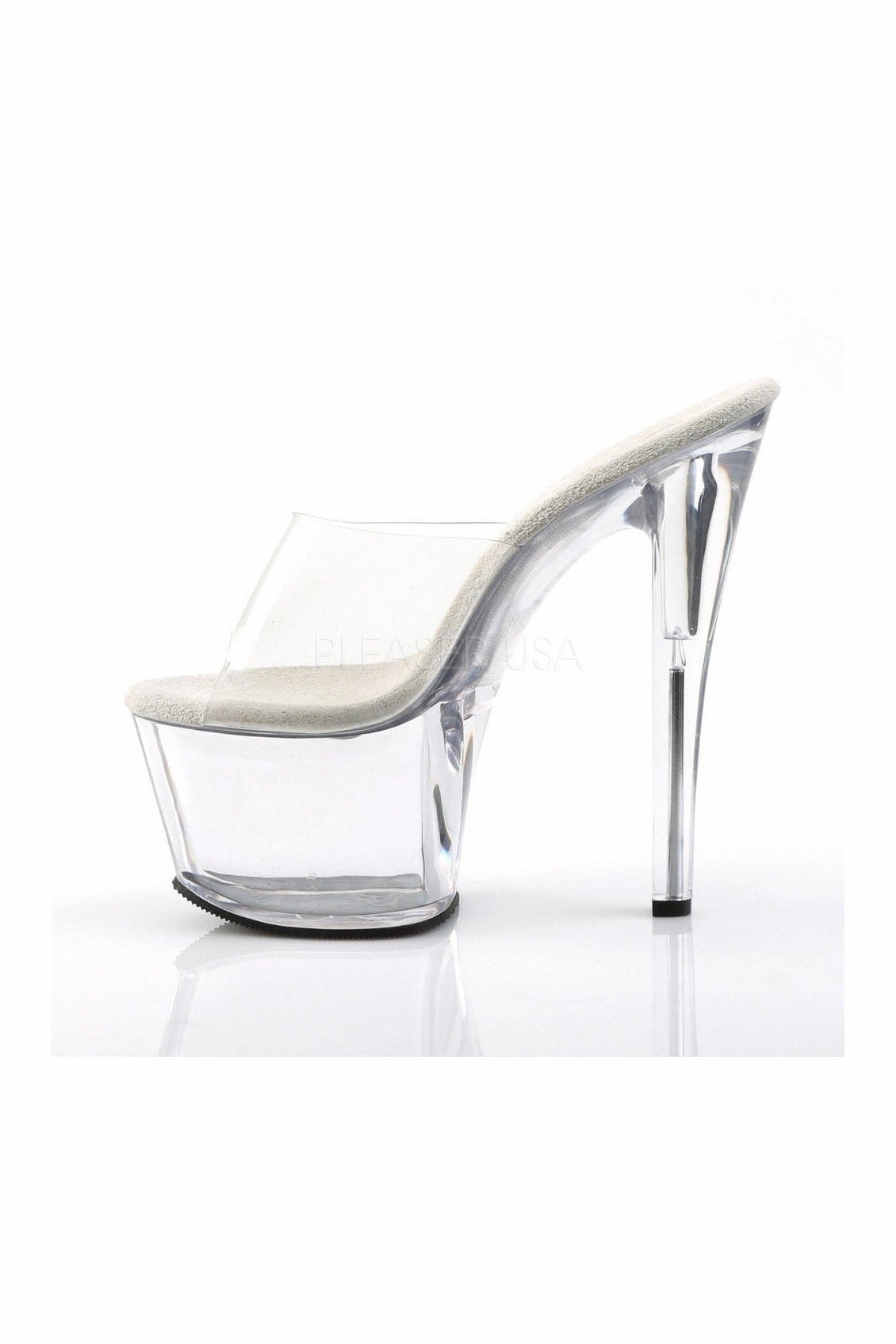 SKY-301 Platform Sandal  | Clear Vinyl