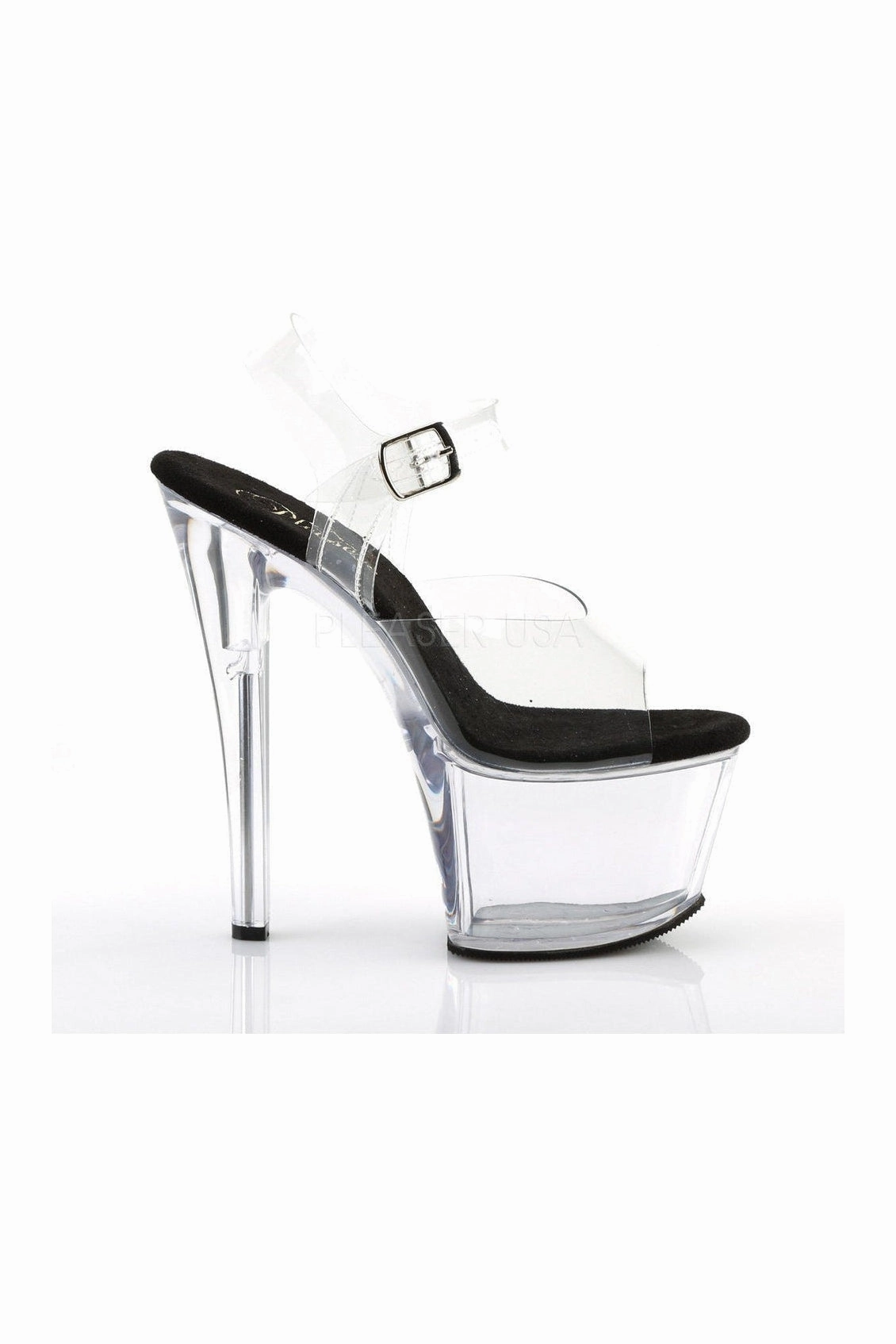 SKY-308 Platform Sandal  | Black Vinyl