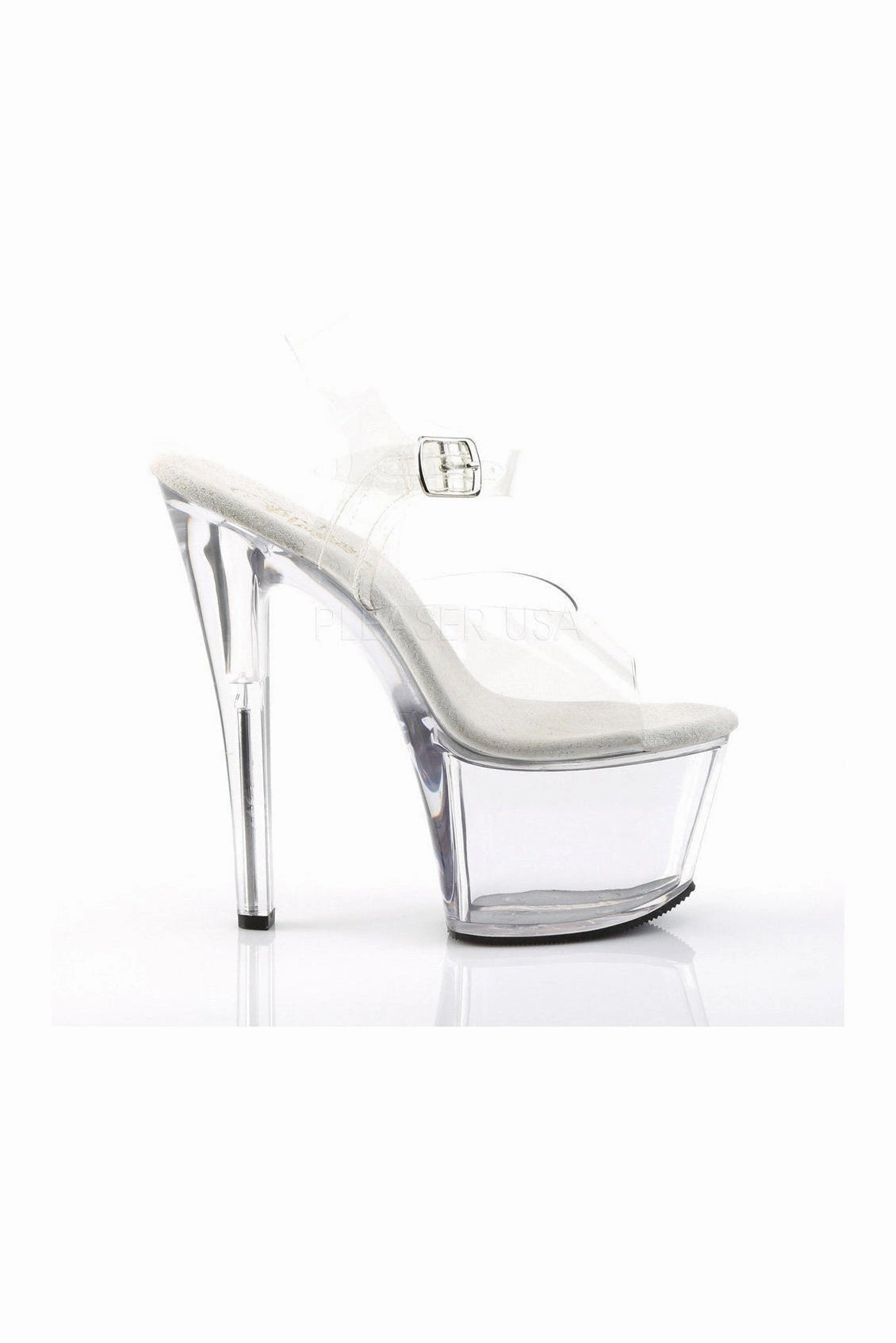 SKY-308 Platform Sandal  | Clear Vinyl