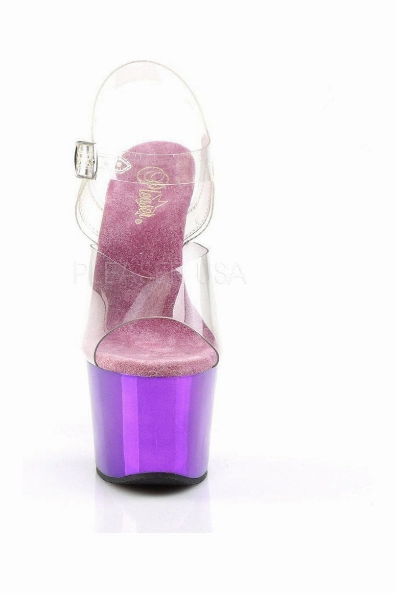 SKY-308 Platform Sandal  | Clear Vinyl