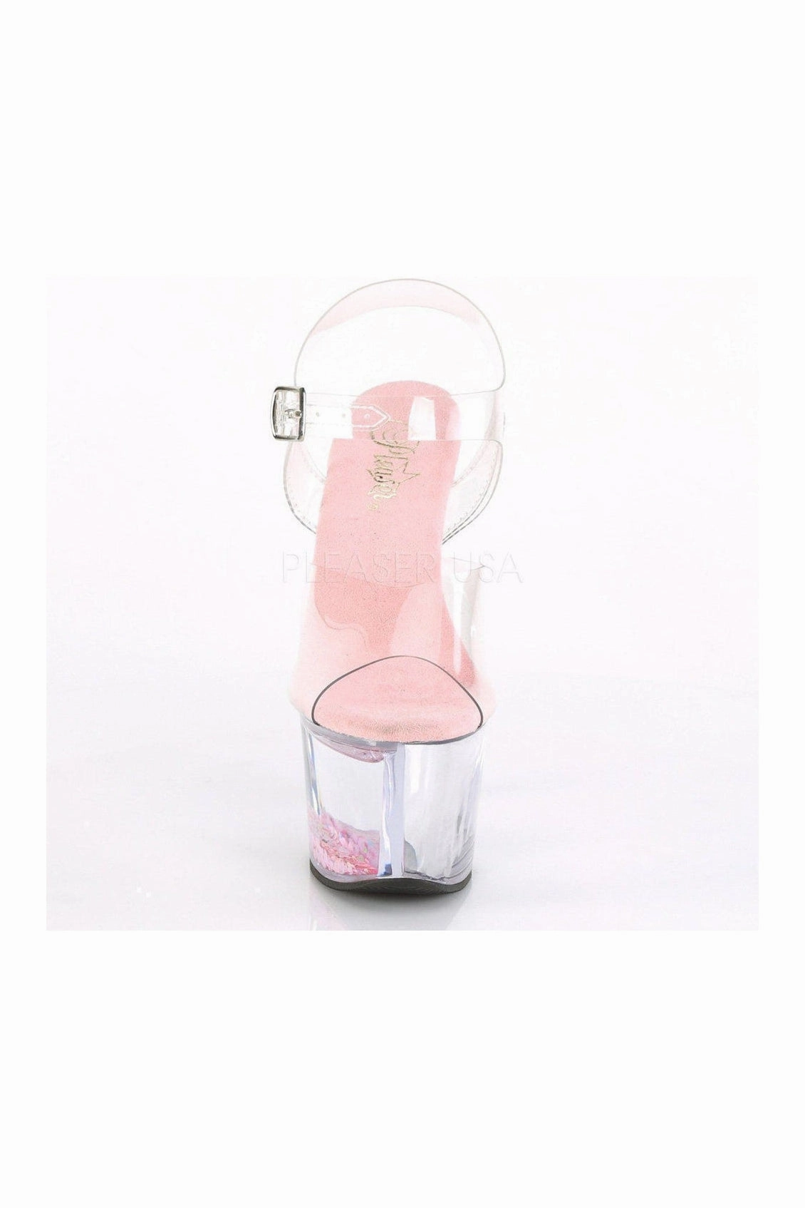SKY-308WHG Platform Sandal | Clear Vinyl