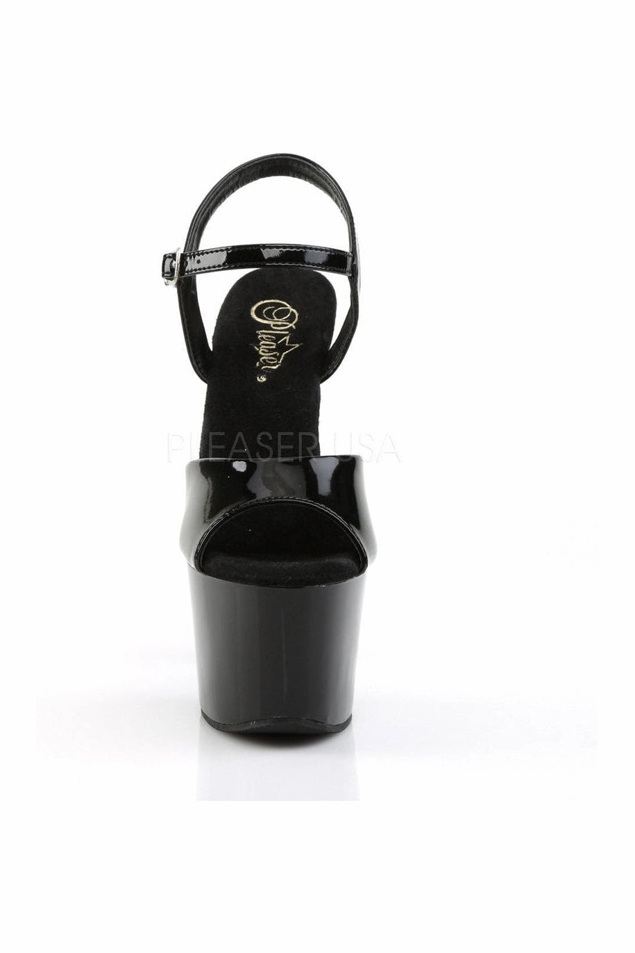 SKY-309 Platform Sandal  | Black Patent