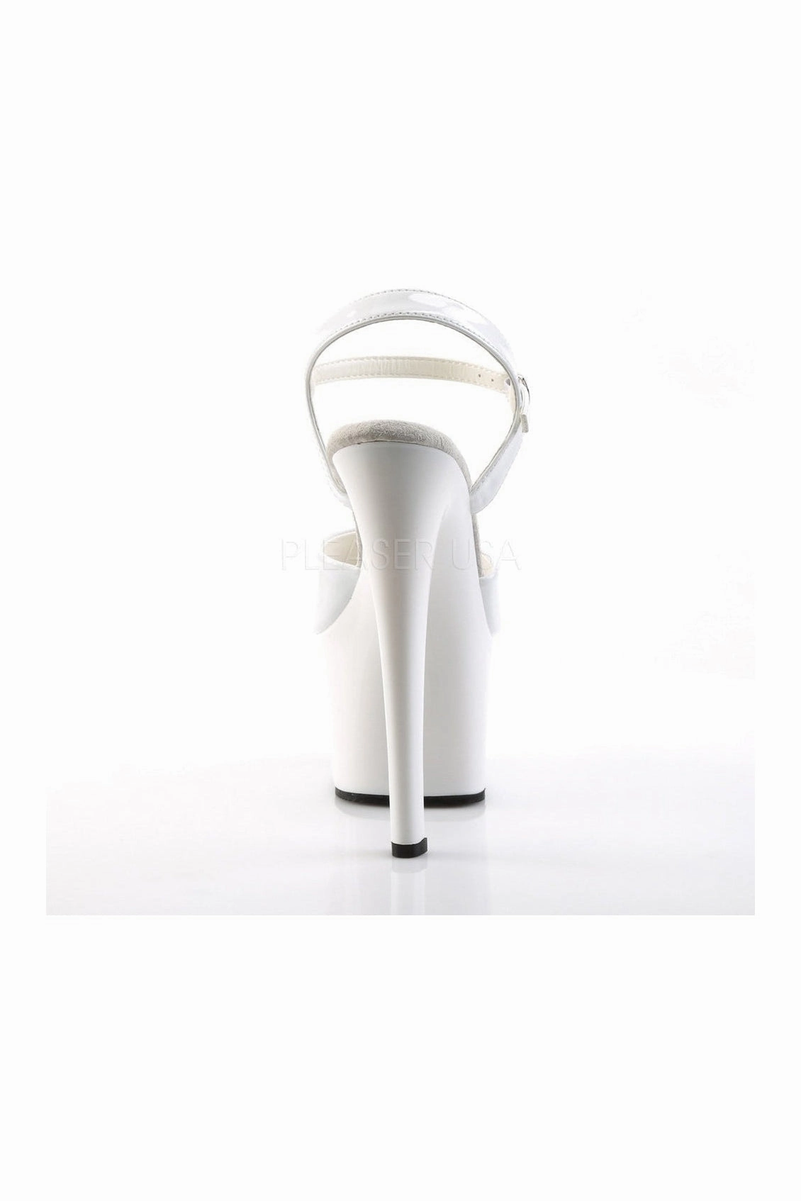 SKY-309 Platform Sandal  | White Patent