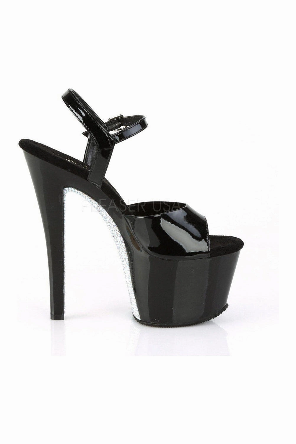 SKY-309CRS Platform Sandal  | Black Patent