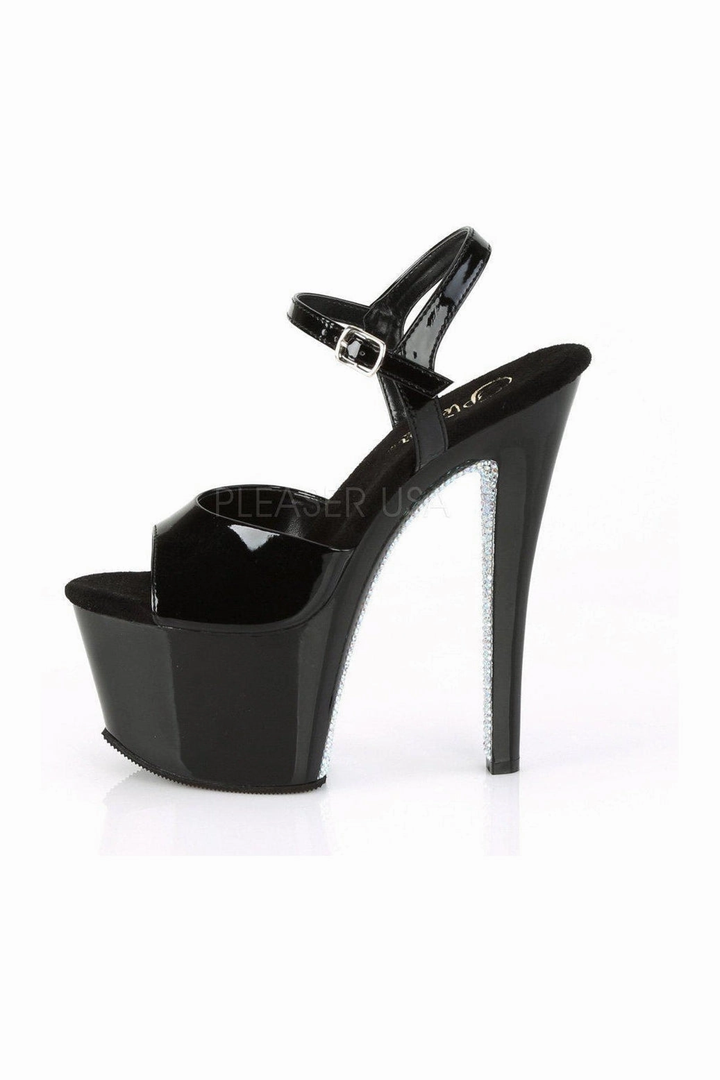 SKY-309CRS Platform Sandal  | Black Patent